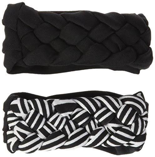 Scunci Fashionably Fit 2-In-1 Hair Wrist Band - Black/White, 2ct