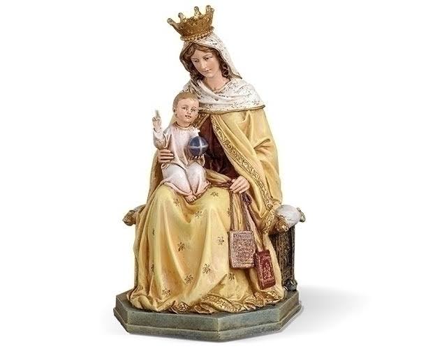 Our Lady of Mount Carmel Scapular Statue - 8"
