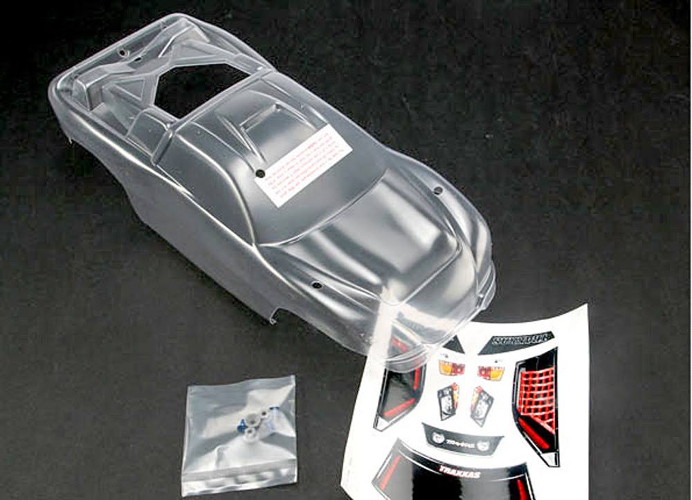 Traxxas 4412 Clear Nitro Rustler Body With Wing, Hardware, and Decal Sheet