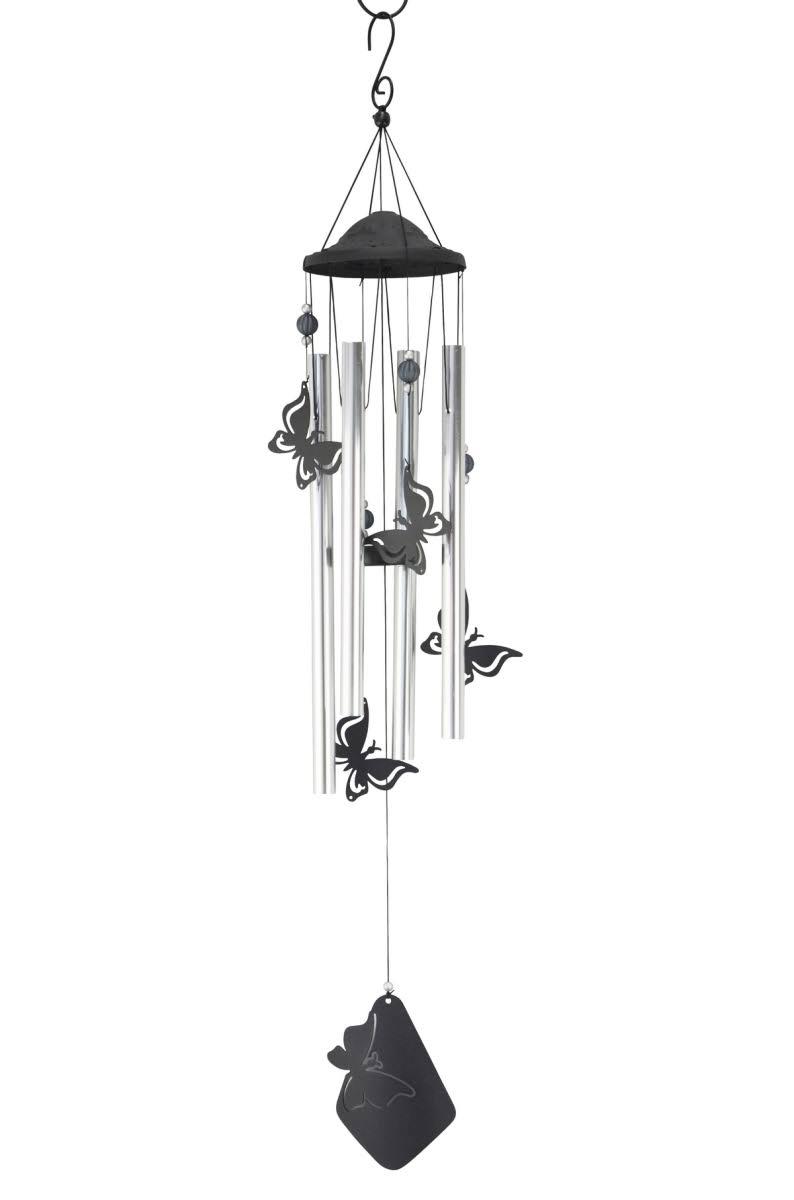 Red Carpet Studios Black & Silver Butterflies Silhouette Wind Chime One-Size