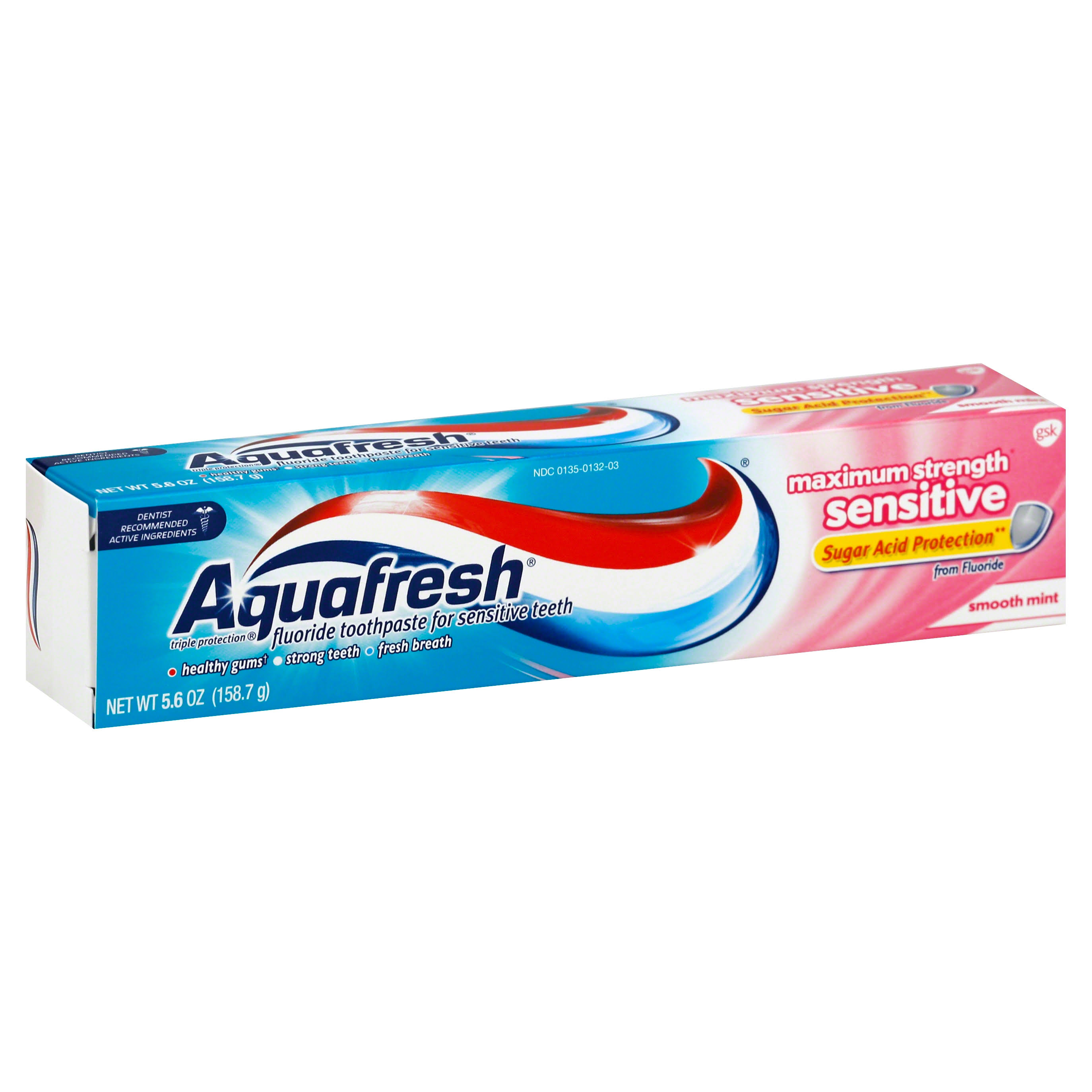 Aquafresh Fluoride Toothpaste - Sensitive, Maximum Strength, 5.6oz