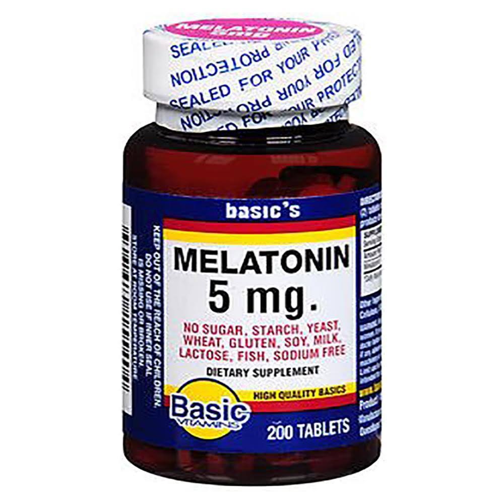 Basic's Melatonin - 5mg, 200 Tablets