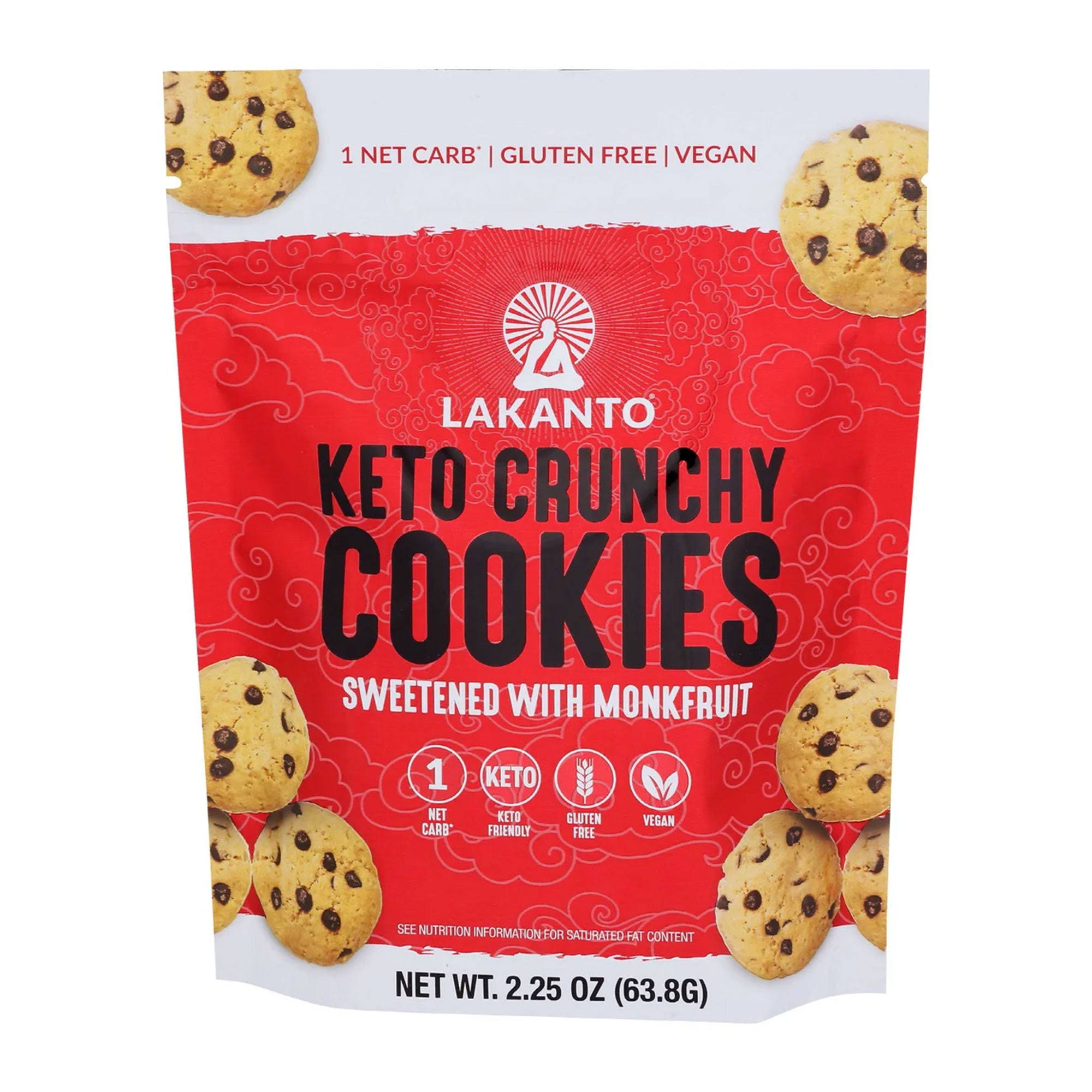 Lakanto Cookies, Keto Crunchy, Sweetened with Monkfruit - 2.25 oz