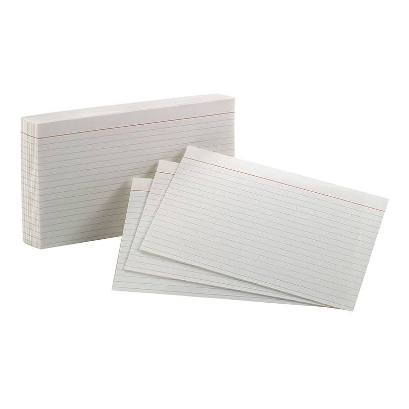 Oxford Ruled Index Cards - White, 5" x 8", 100pk