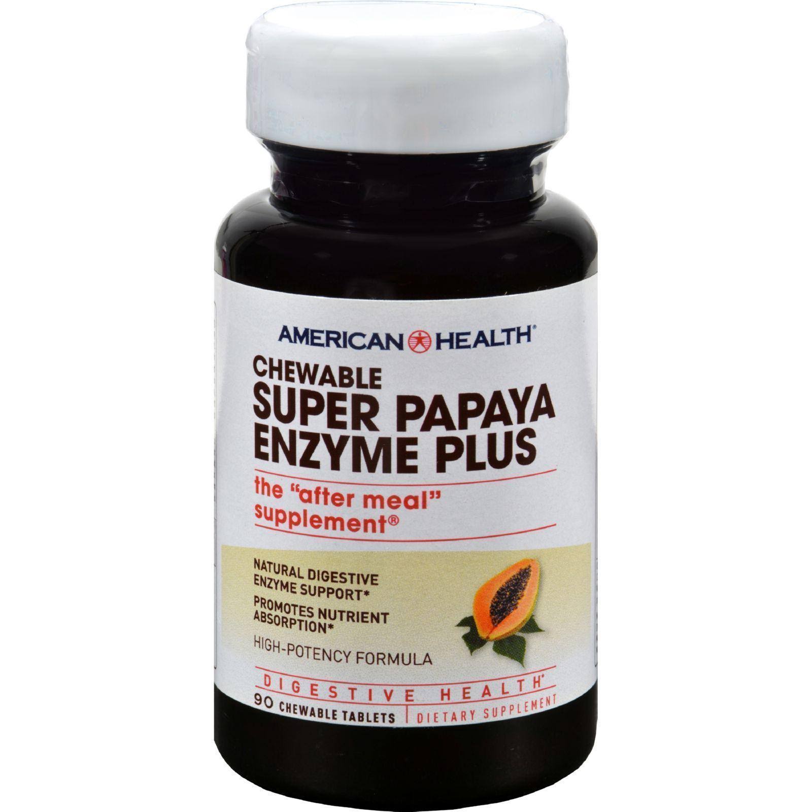 American Health Super Papaya Enzyme Plus - 180 Chewable Tablets