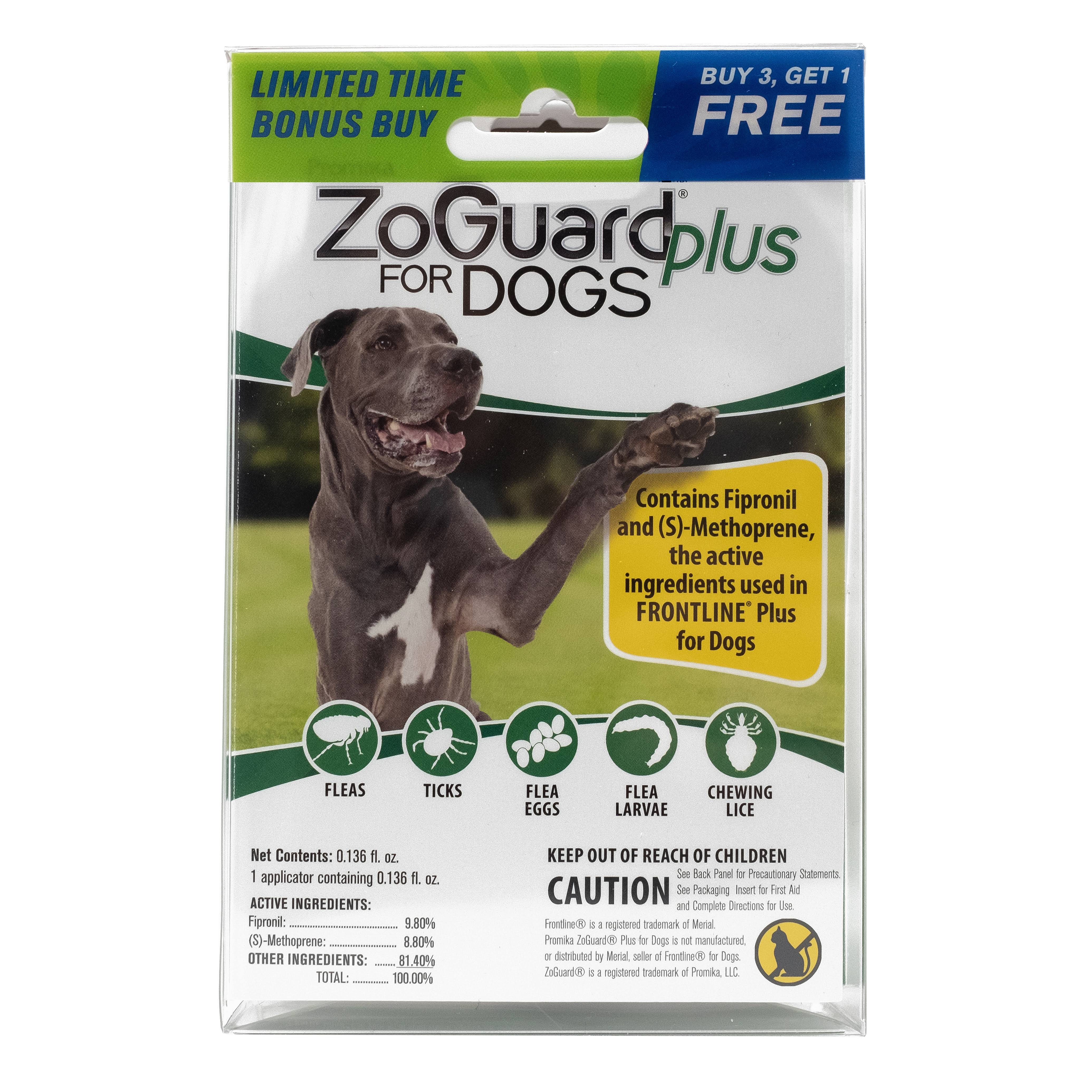 ZoGuard Plus Drops for Dogs Flea and Tick Treatment - 89-132lb, 3pk