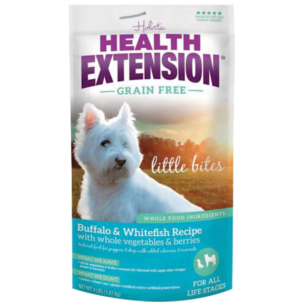 Health Extension Grain-Free Little Bites Buffalo & Whitefish Recipe Dry Dog Food, 3.5-lb Bag