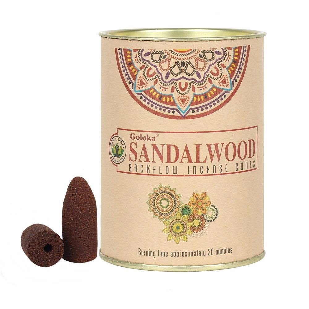 Goloka Sandalwood Backflow Incense Cones