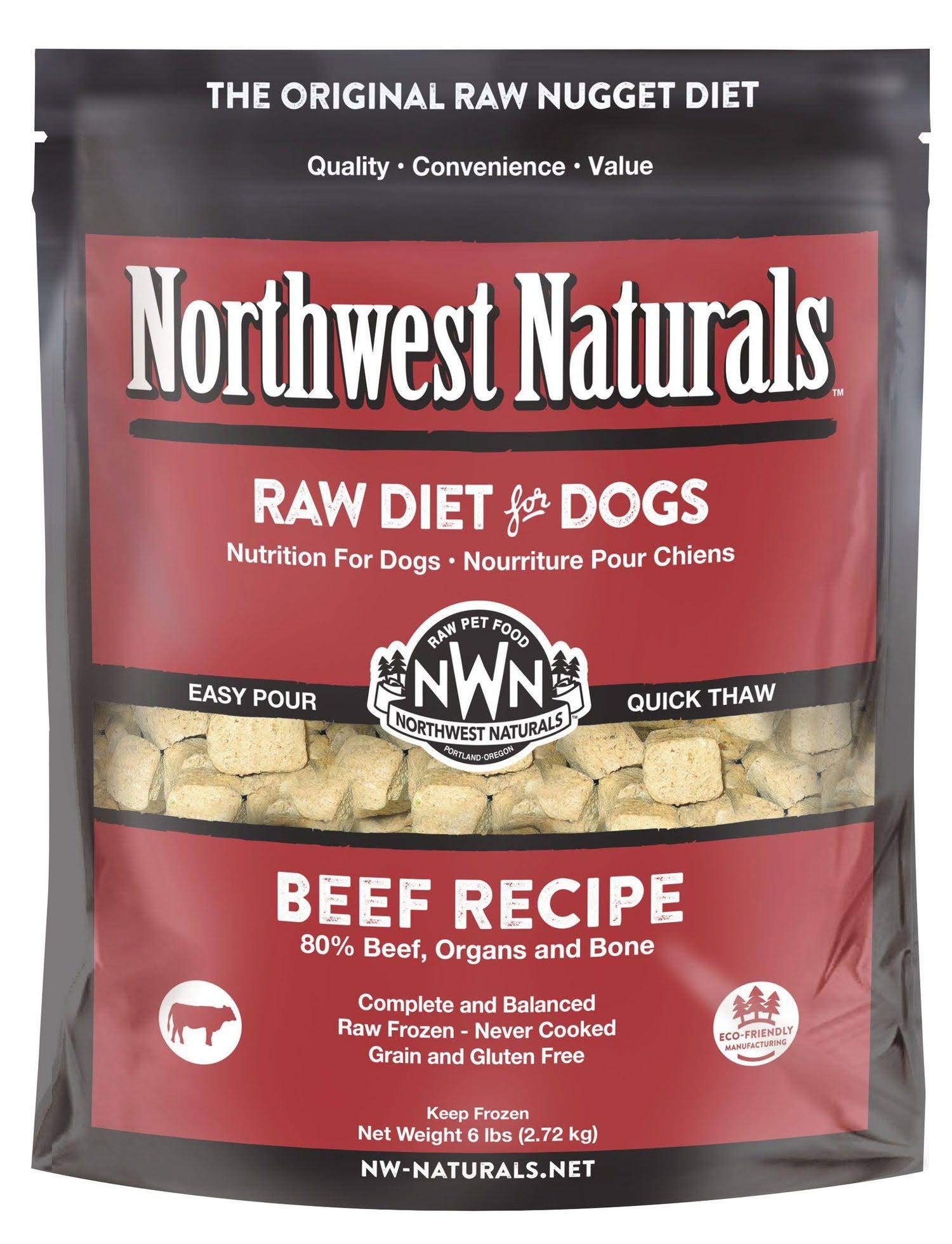 Northwest Naturals Nuggets Beef Recipe Frozen Raw Dog Food, 15 Pounds