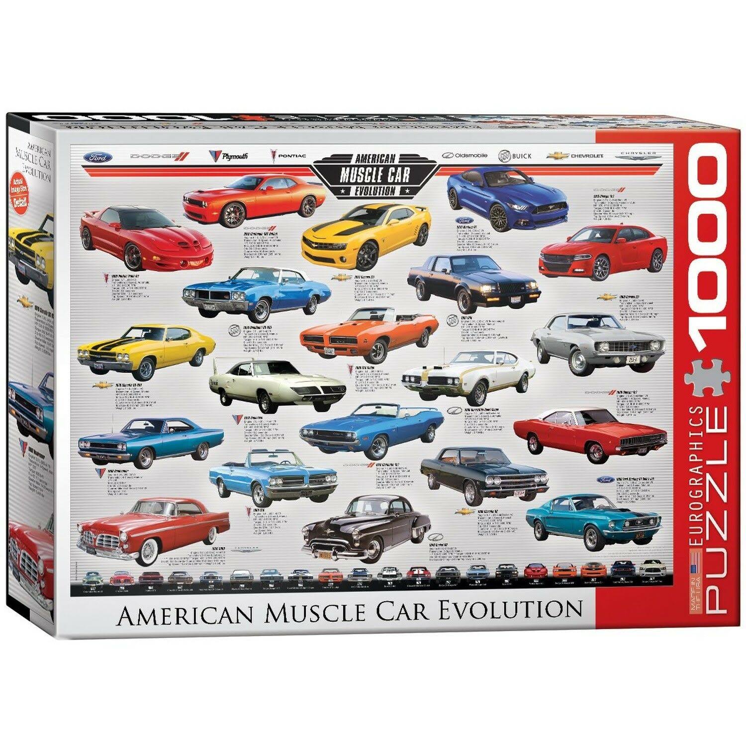 Eurographics American Muscle Car Evolution Puzzle - 1000 Pieces