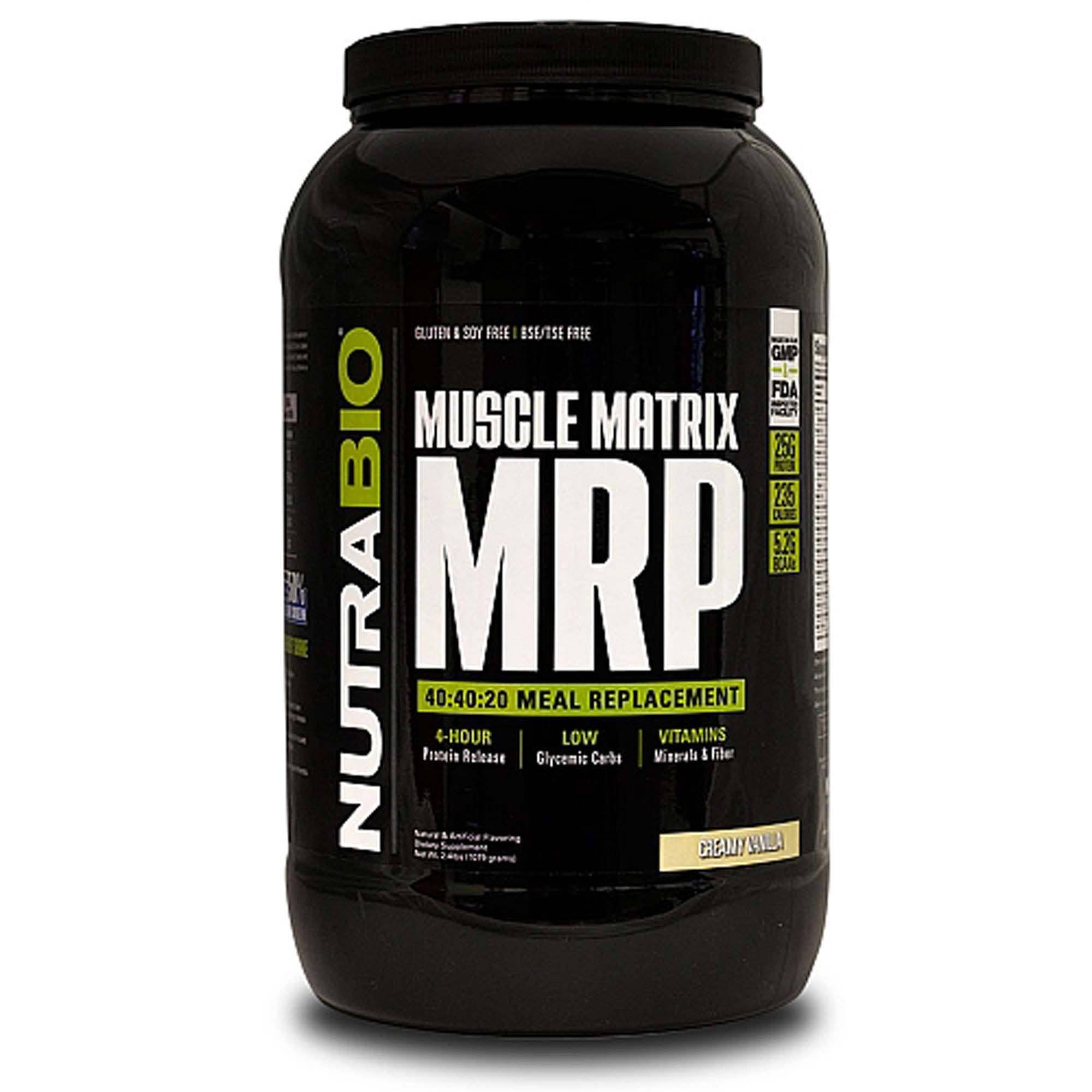 Nutrabio Muscle Matrix MRP Meal Replacement Powder - Creamy Vanilla, 2.4 lbs