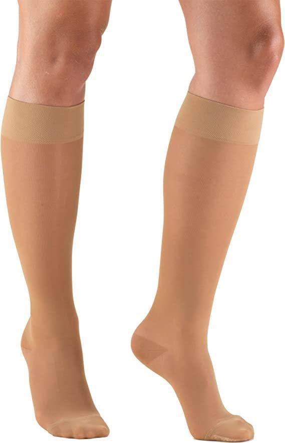 Truform Womens Knee High Stockings - 15-20mmhg, Nude, Medium