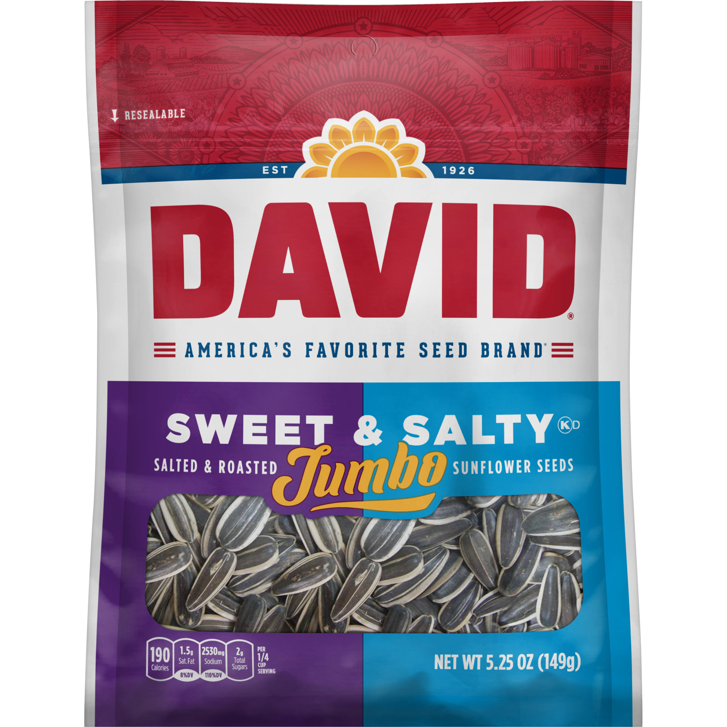 David Jumbo Sunflower Seeds - Sweet and Spicy, 5.25oz