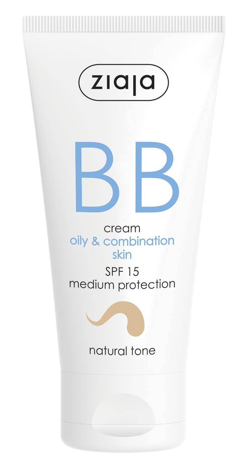 Ziaja BB Oily and Combination Skin Cream - SPF 15, 50 ml, Natural Tone