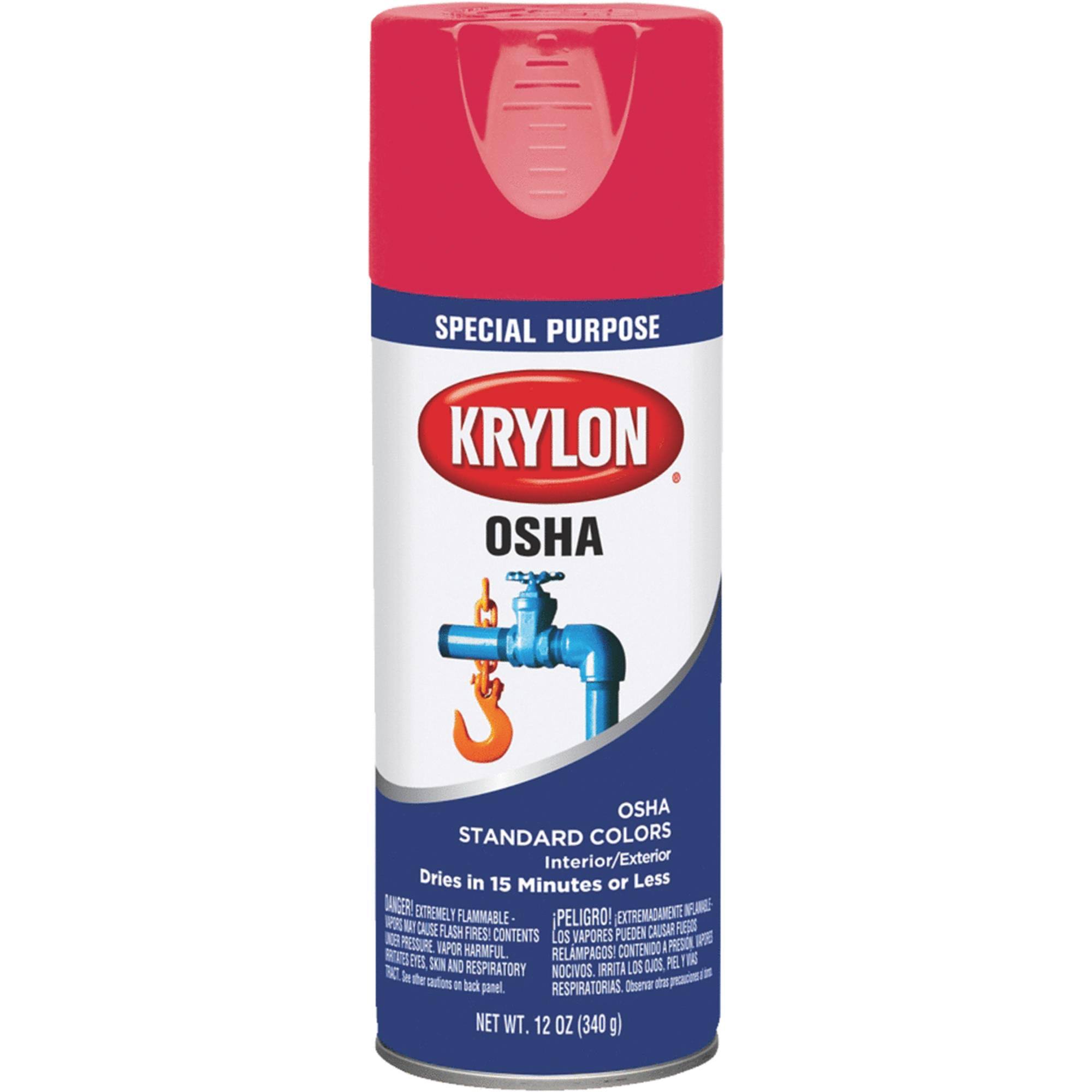 Krylon K02116007 OSHA Color Spray Paint, Gloss, Safety Red, 12 oz Can