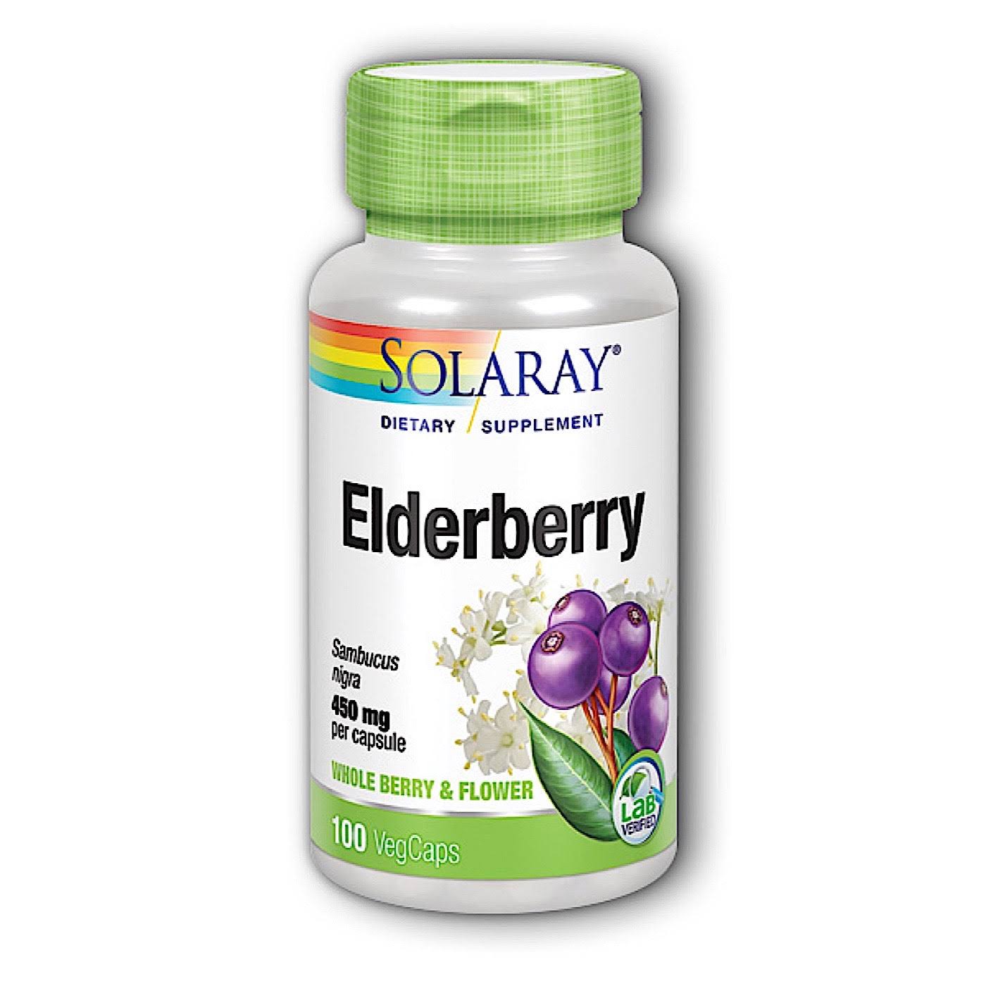 Solaray Elderberry Berries and Flowers Capsules - 450mg, x100