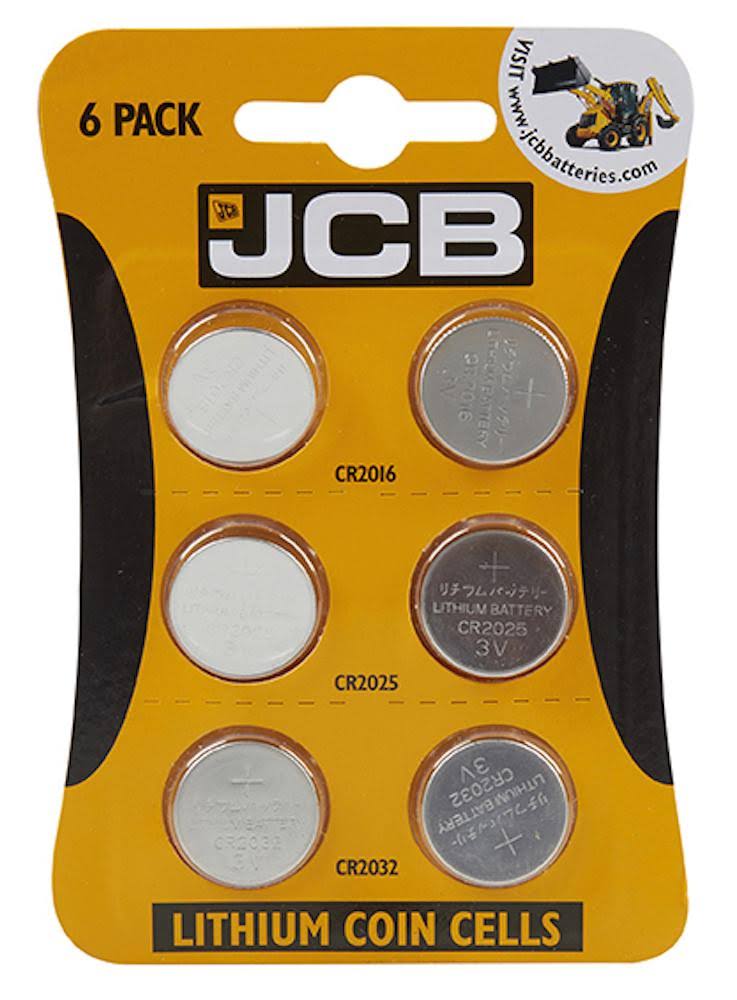 JCB Lithium Coin Cells - Cr2016, Cr2025, Cr2032, 6 Pack