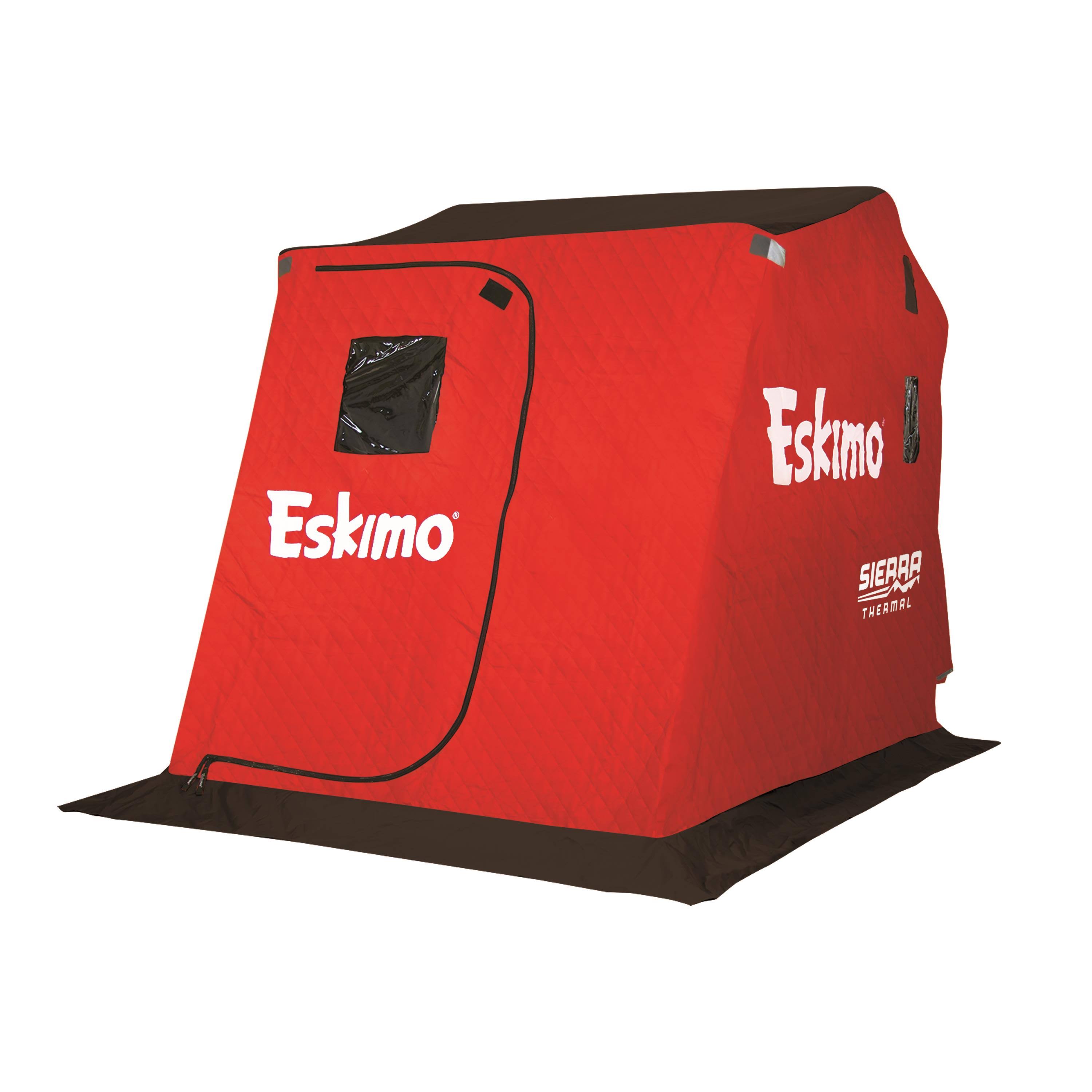 Eskimo Sierra Thermal Flip Style Ice Shelter - with 60" Sled and Swivel Seats, 2 Person