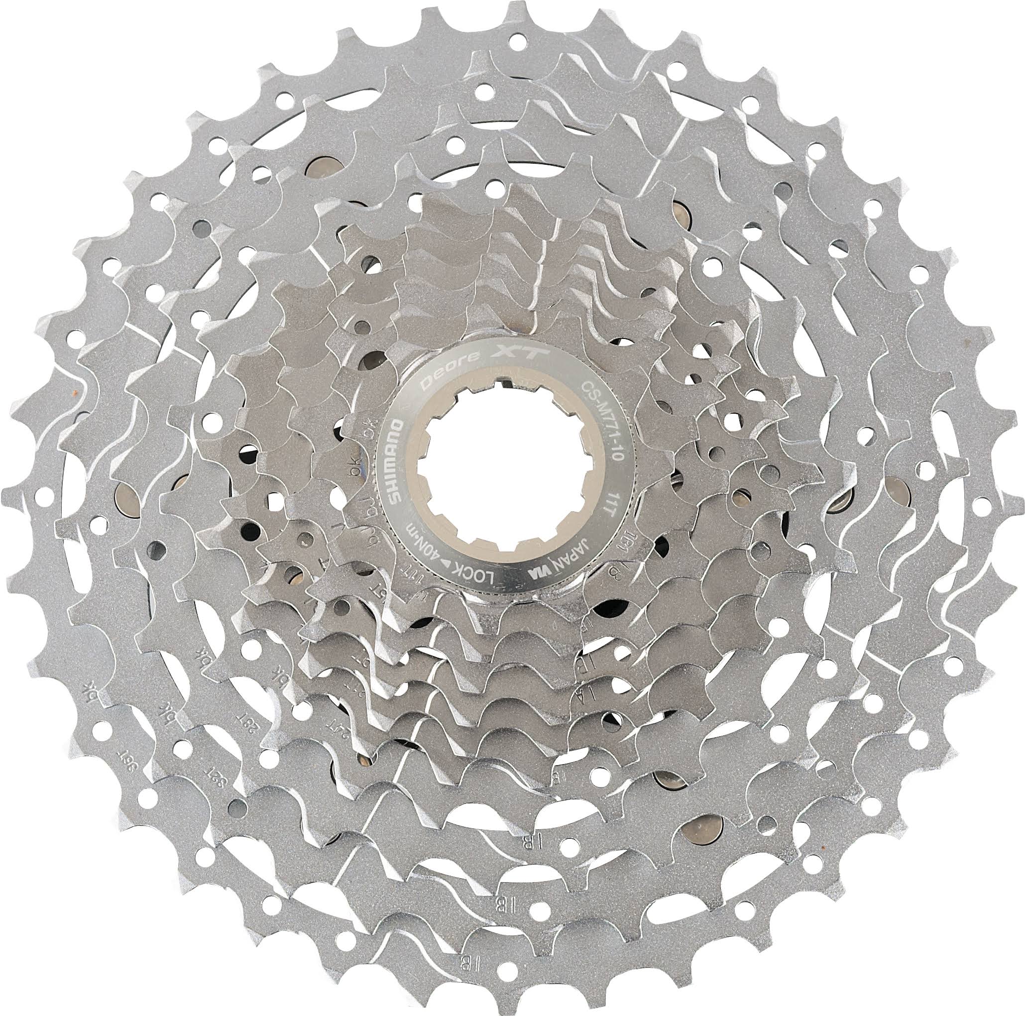 Shimano XT M771 11-36 Bicycle Cassette - 10 Speed, Silver