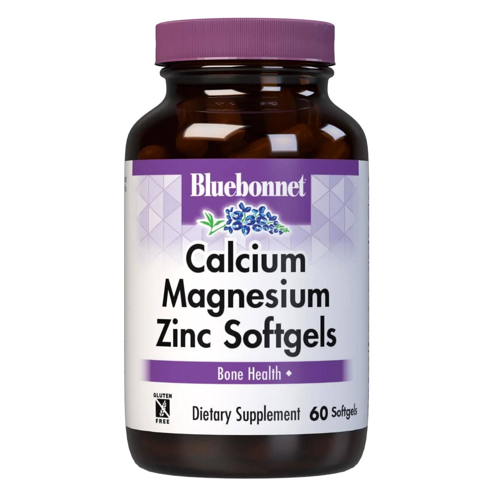 BlueBonnet Calcium, Magnesium & Zinc Softgels Supplement - 60 Softgel Capsules