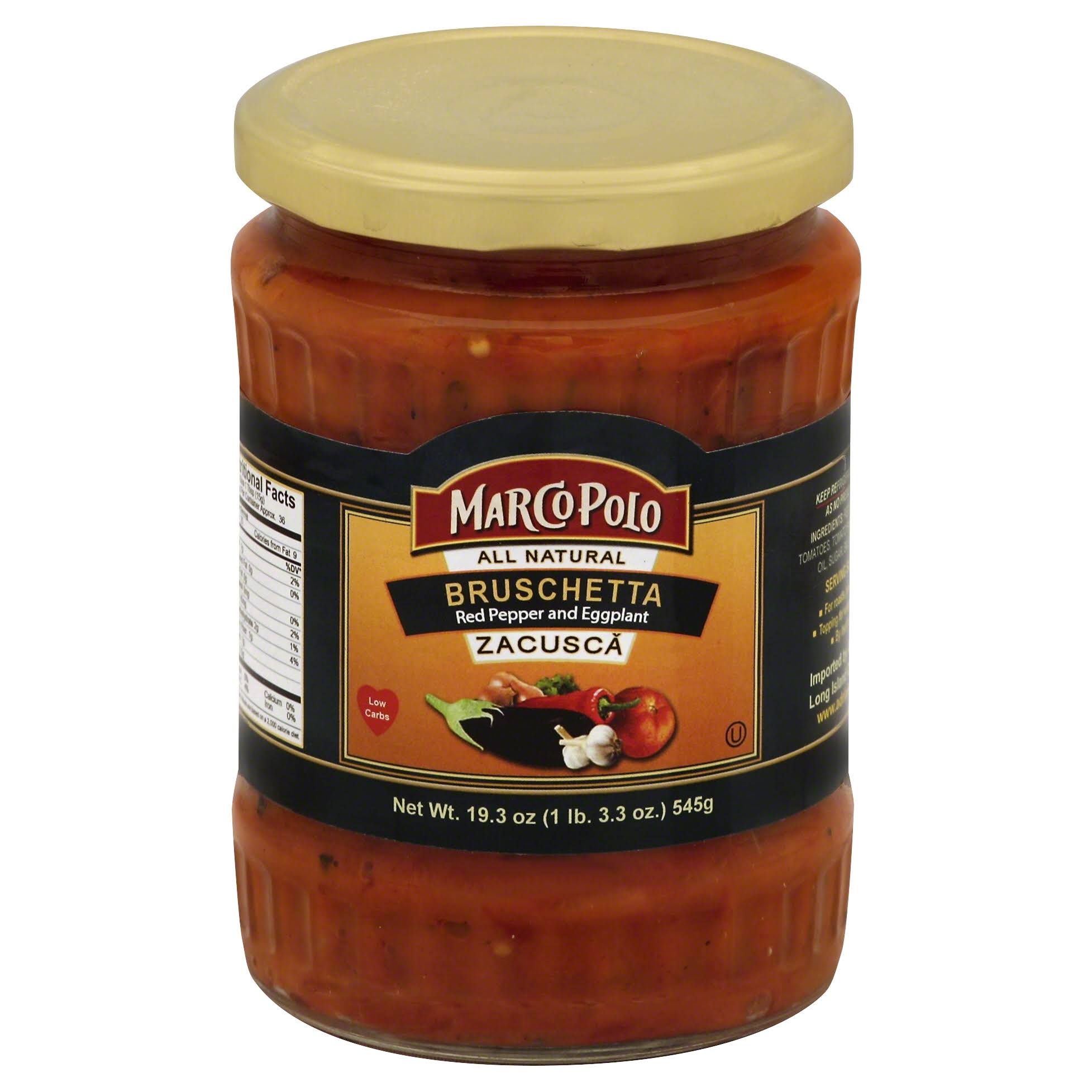 Marco Polo Brushetta Sauce - Red Pepper & Eggplant, 545g