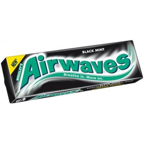 Airwaves Black Mint Sugar Free Chewing Gum - 10pcs