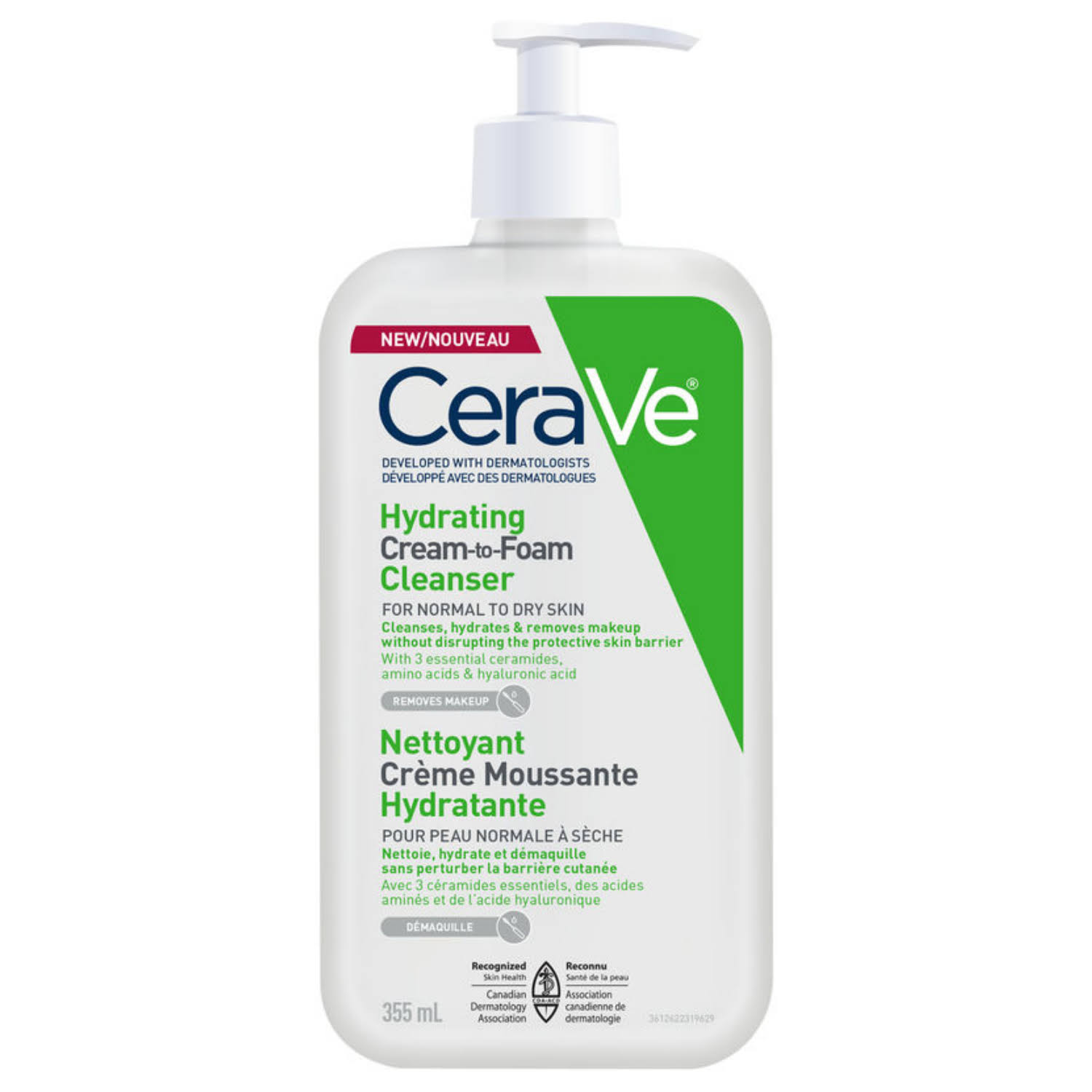 Cerave Hydrating Cream-to-Foam Cleanser with Hyaluronic Acid 355 ml