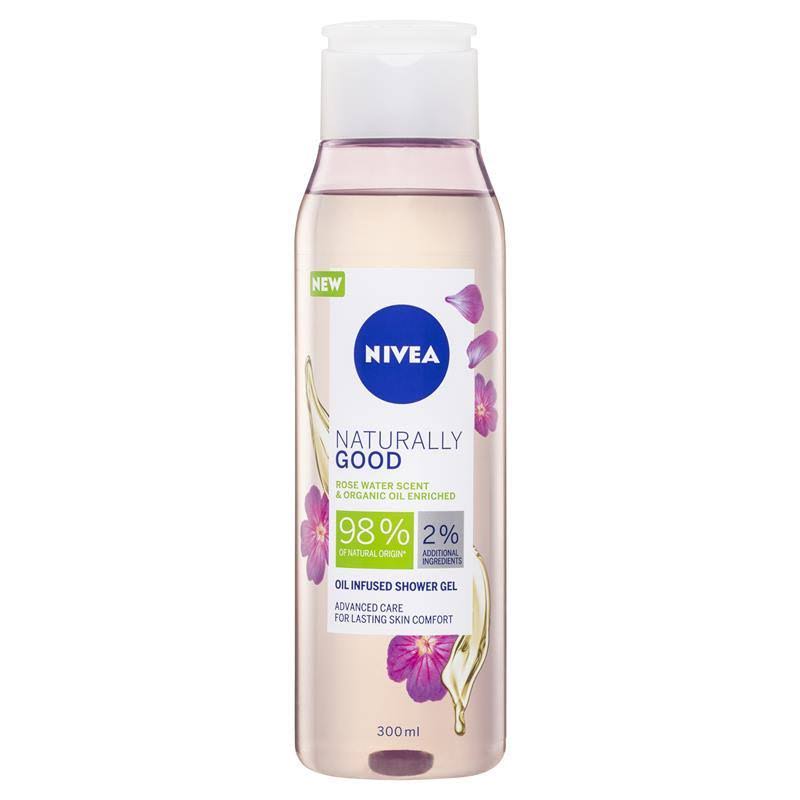 Nivea Naturally Good Rose Water & Organic Oil Infused Shower Gel 300ml