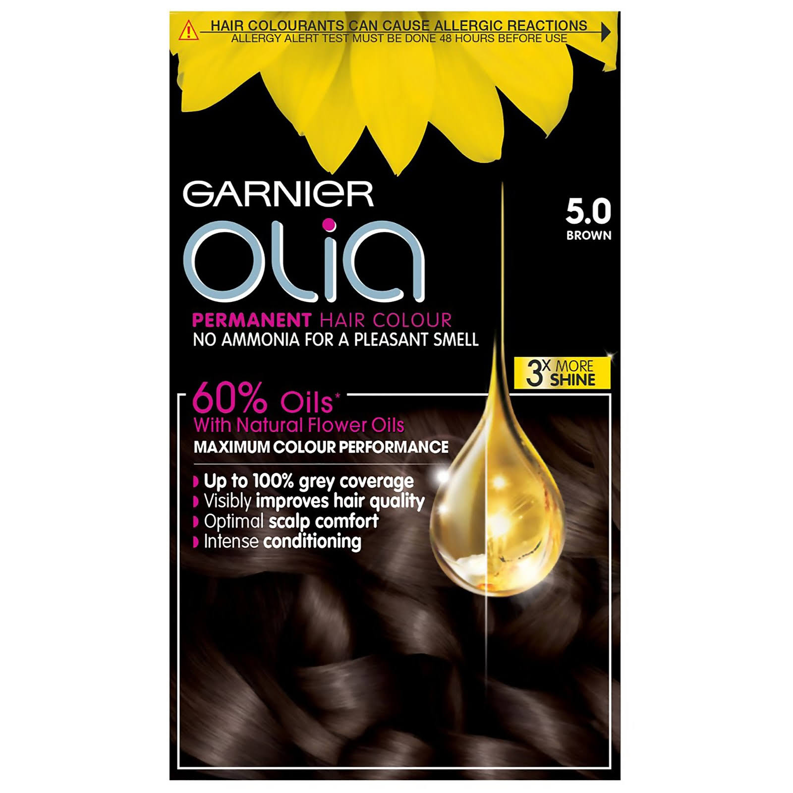 Garnier Olia Ammonia Free Permanent Hair Colour - 5.0 Brown