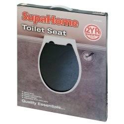 SupaHome Plastic Toilet Seat - Black
