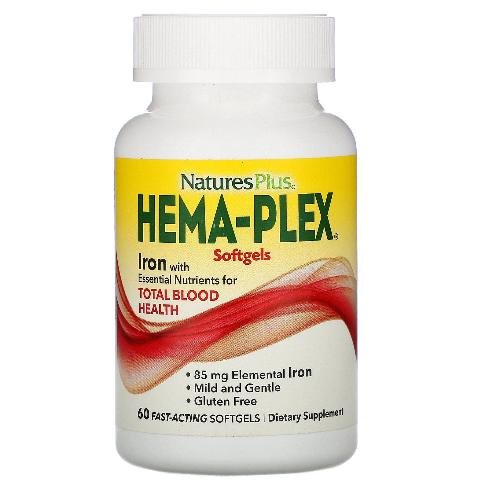 Nature's Plus Hema Plex Softgels Fast Acting Dietary Supplement