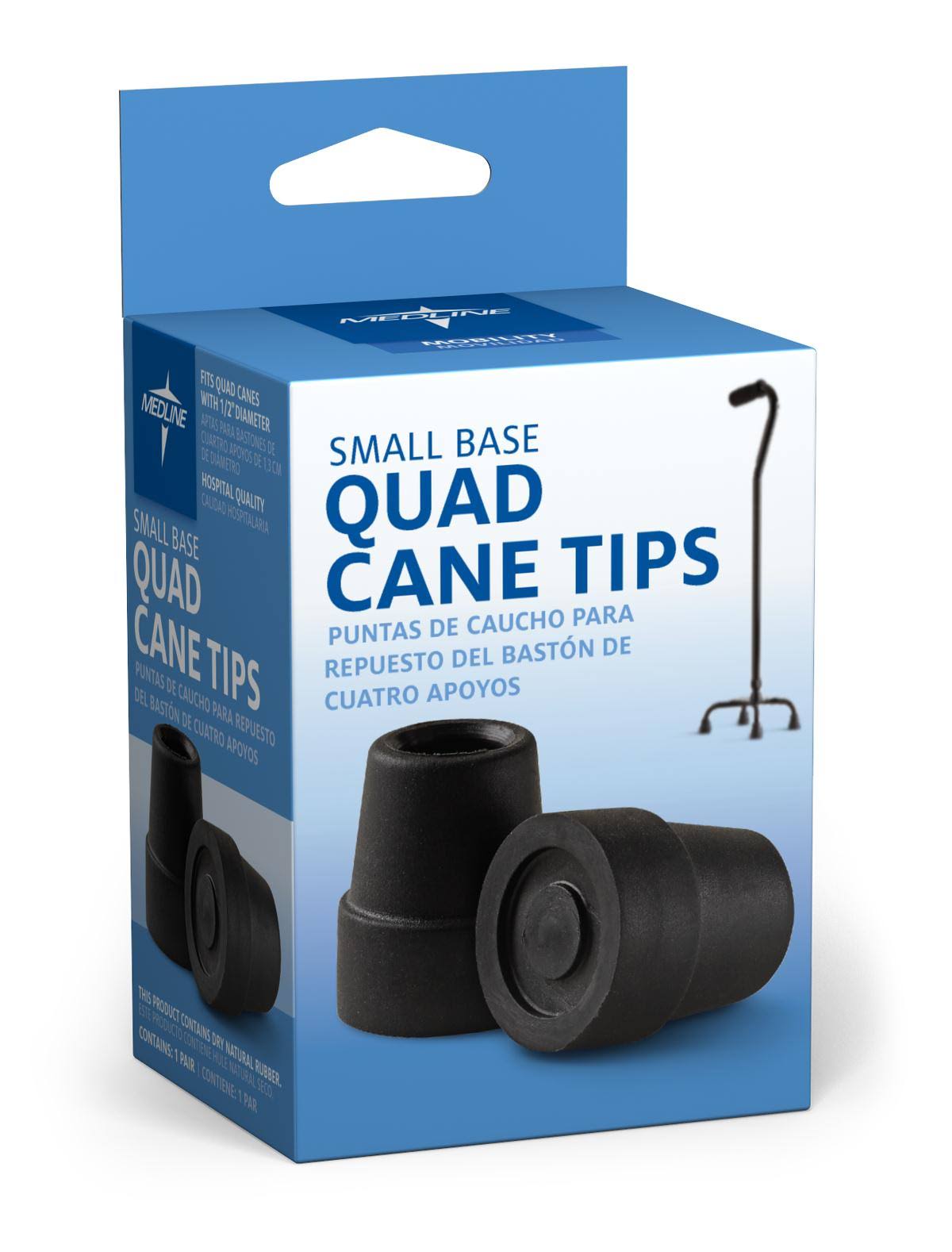 Medline G02162 Quad Cane Tips, 1/2" (Pack of 8)