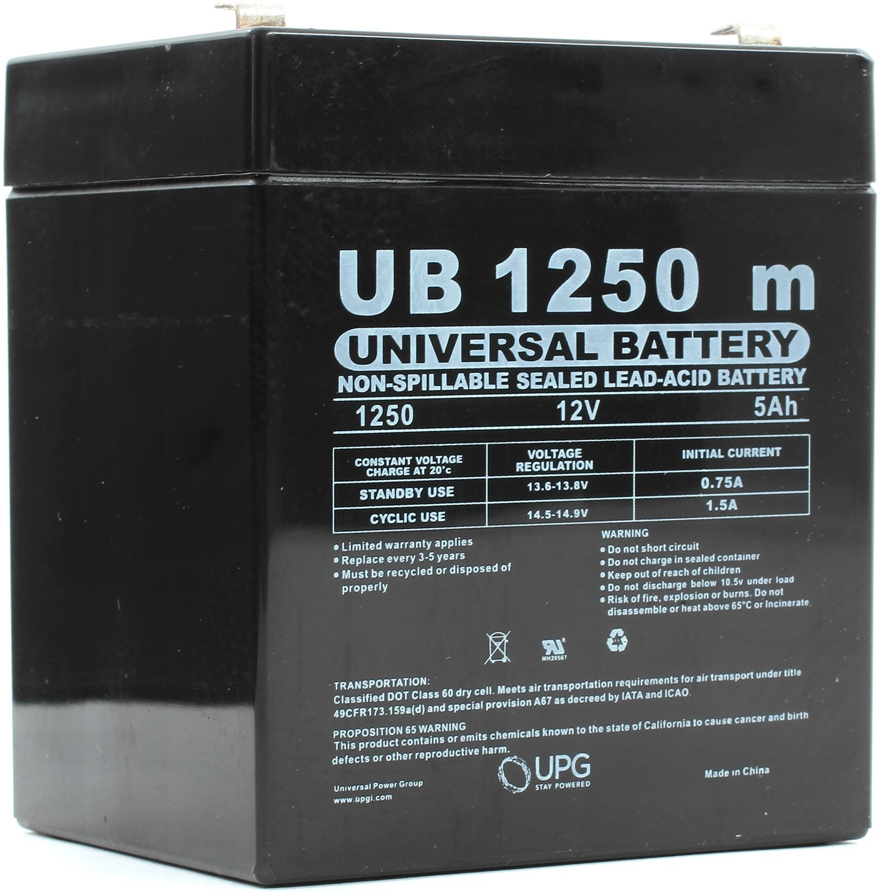 Universal Power Group UB1250 Rechargable Battery - 12V, 5Ah
