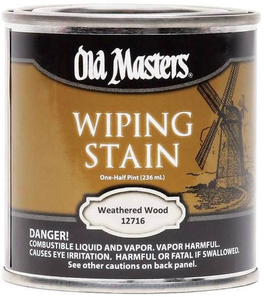 Old Masters 12716 Wiping Stain, Weathered Wood, Liquid, 0.5 pt, Can