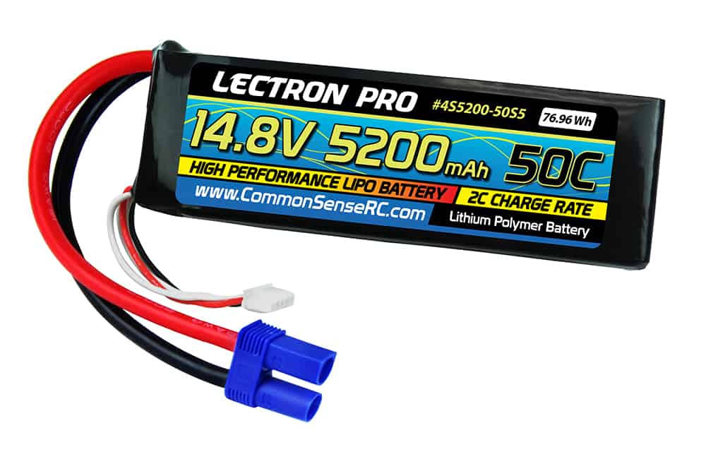 Lectron Pro 14.8V 5200mAh 50C Lipo Battery Soft Pack w/ EC5 Connector