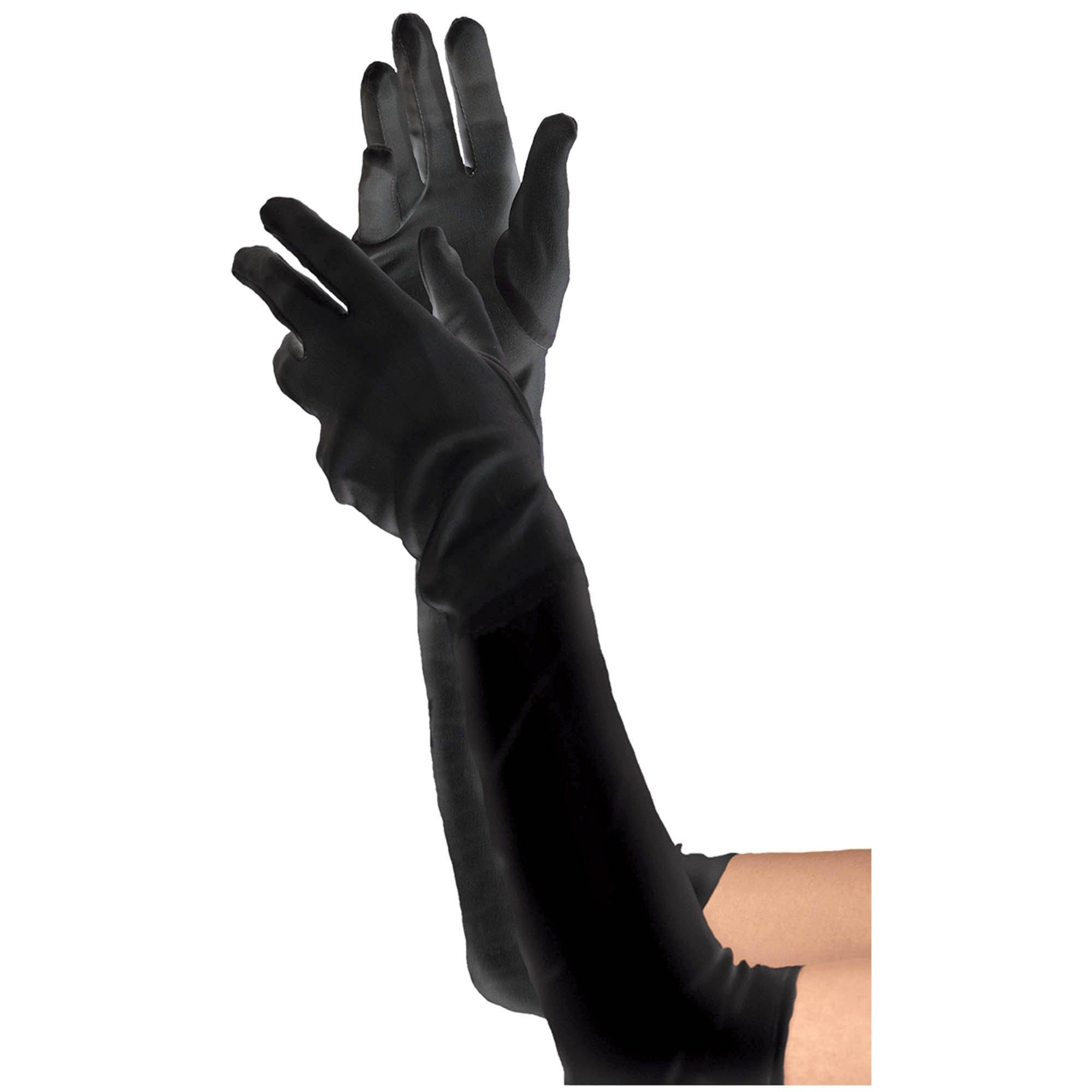 Amscan Satin Gloves - Black, Extra Long