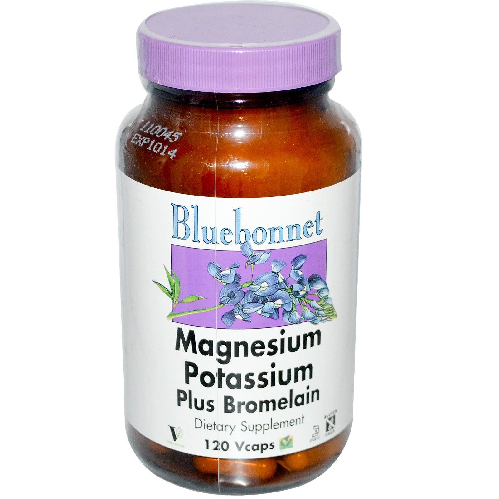 Bluebonnet Nutrition Magnesium Potassium Plus Bromelain Supplement - 120 Vcaps
