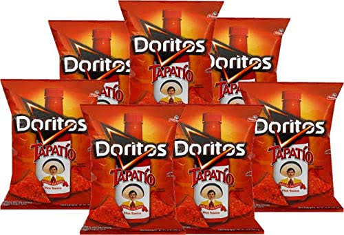 American Doritos Tapatio (77.9g 7 Pack) Famous Spicy Cheesy Chili Corn Crisps Snacks Classic Popular Fun Bag Bulk Deal Fancy Appetizers Grab