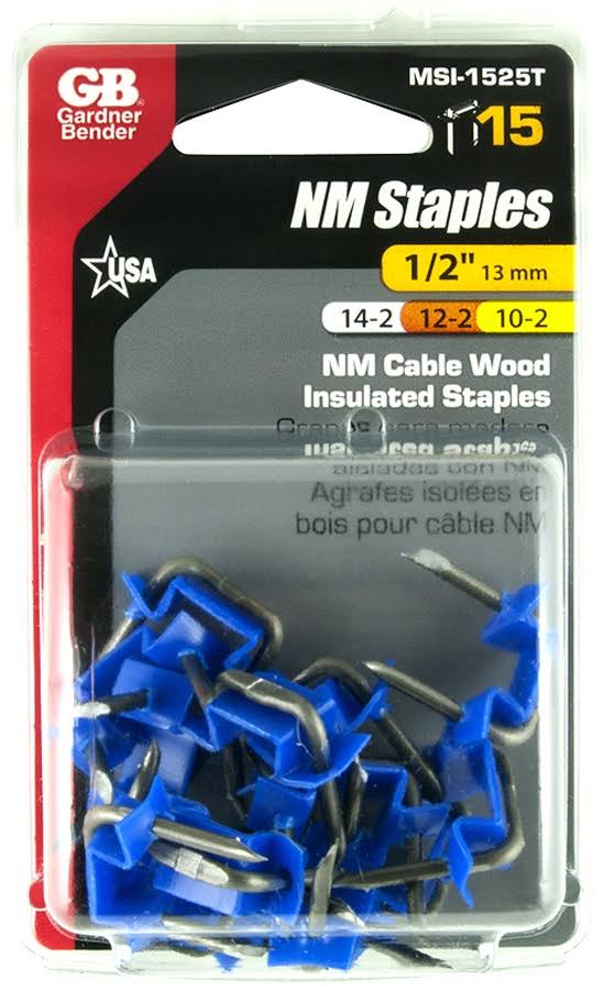 Gardner Bender Insulated Cable Staples - 1/2", Blue