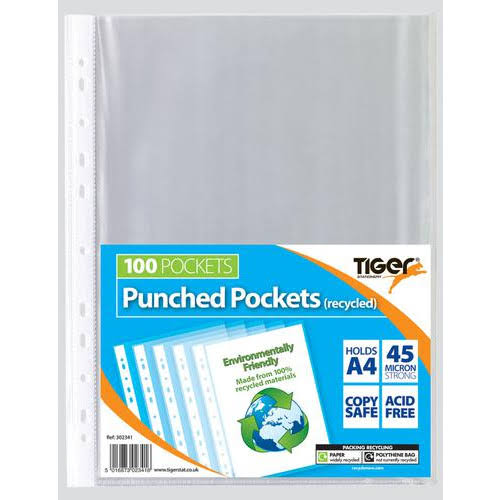 Punched Pockets Recycled 100's - Pack 10