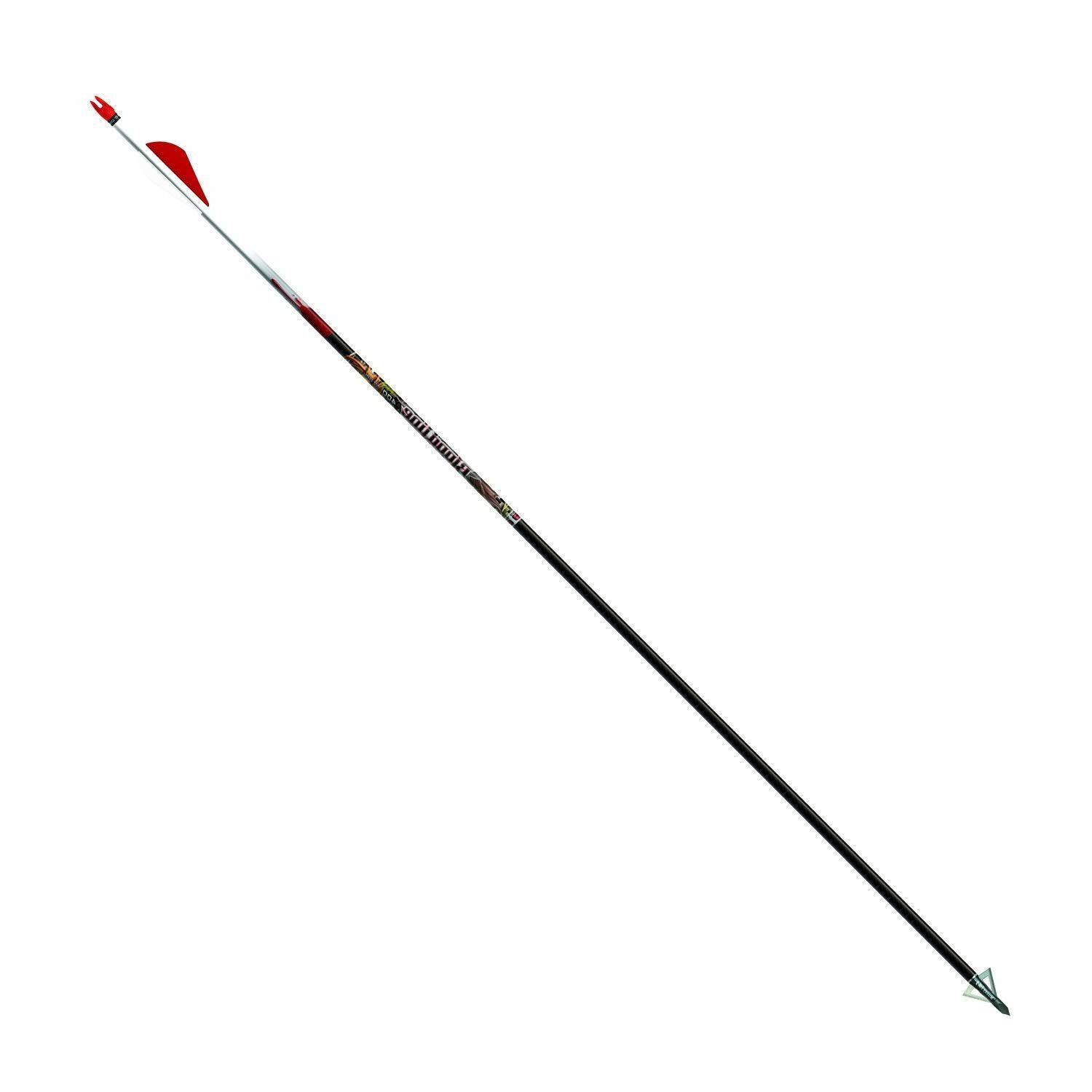 Easton 019330 Bloodline Arrow - with 2" Vane, Black, 6pk