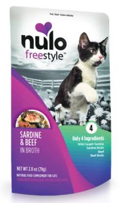 Nulo Freestyle Grain-Free Sardines & Beef in Broth Cat Food Pouch