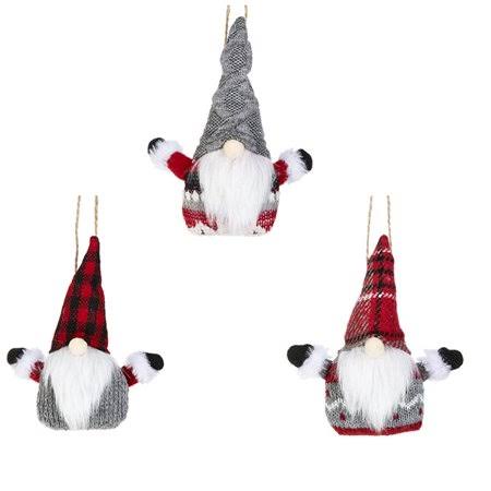 Ganz H1 Christmas Holiday 5.5" H Stuffed Gnome Ornament 3pc Set Ex30170