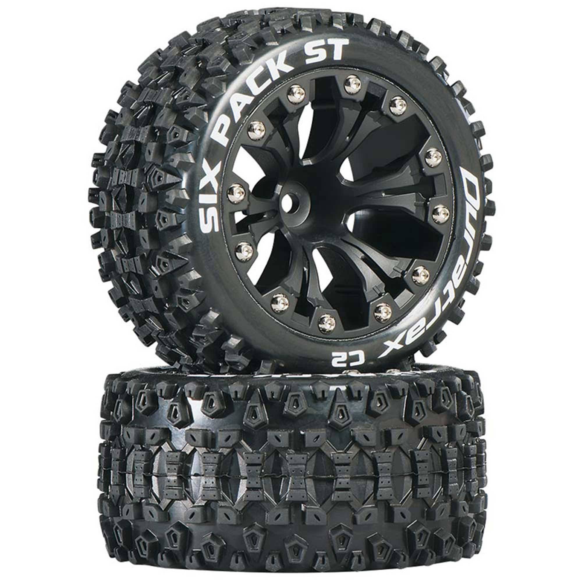 Duratrax Sixpack St 2.8 Mounted Truck Tires - Offset Black