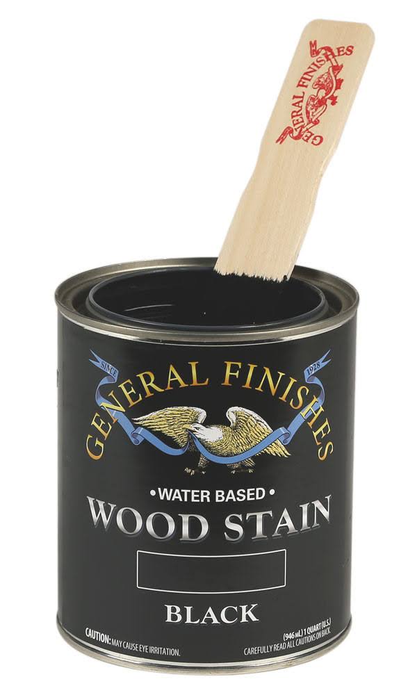 General Finishes Water Based Wood Black Stain, Quart