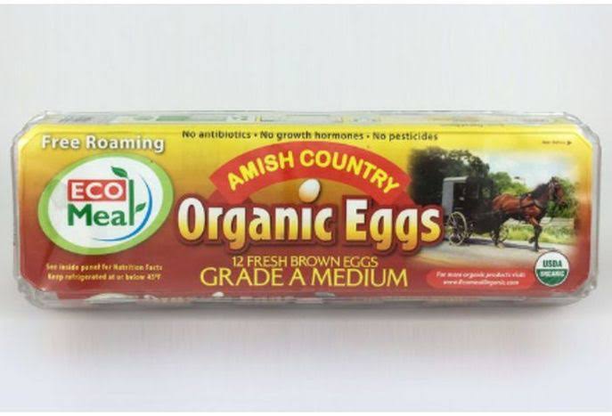 Ecomeal Organic Eggs Organic - Medium, Brown, 1 doz