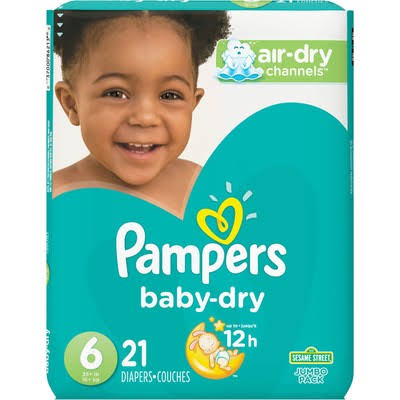 Pampers Baby Dry Diapers - Size 6, 21ct