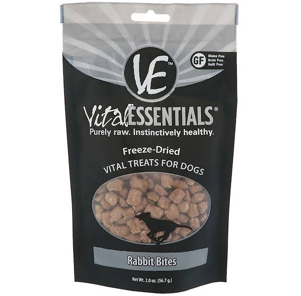 Vital Essentials, Freeze-Dried Vital Treats For Dogs, Rabbit Bites, 2.0 oz (56.7 g)