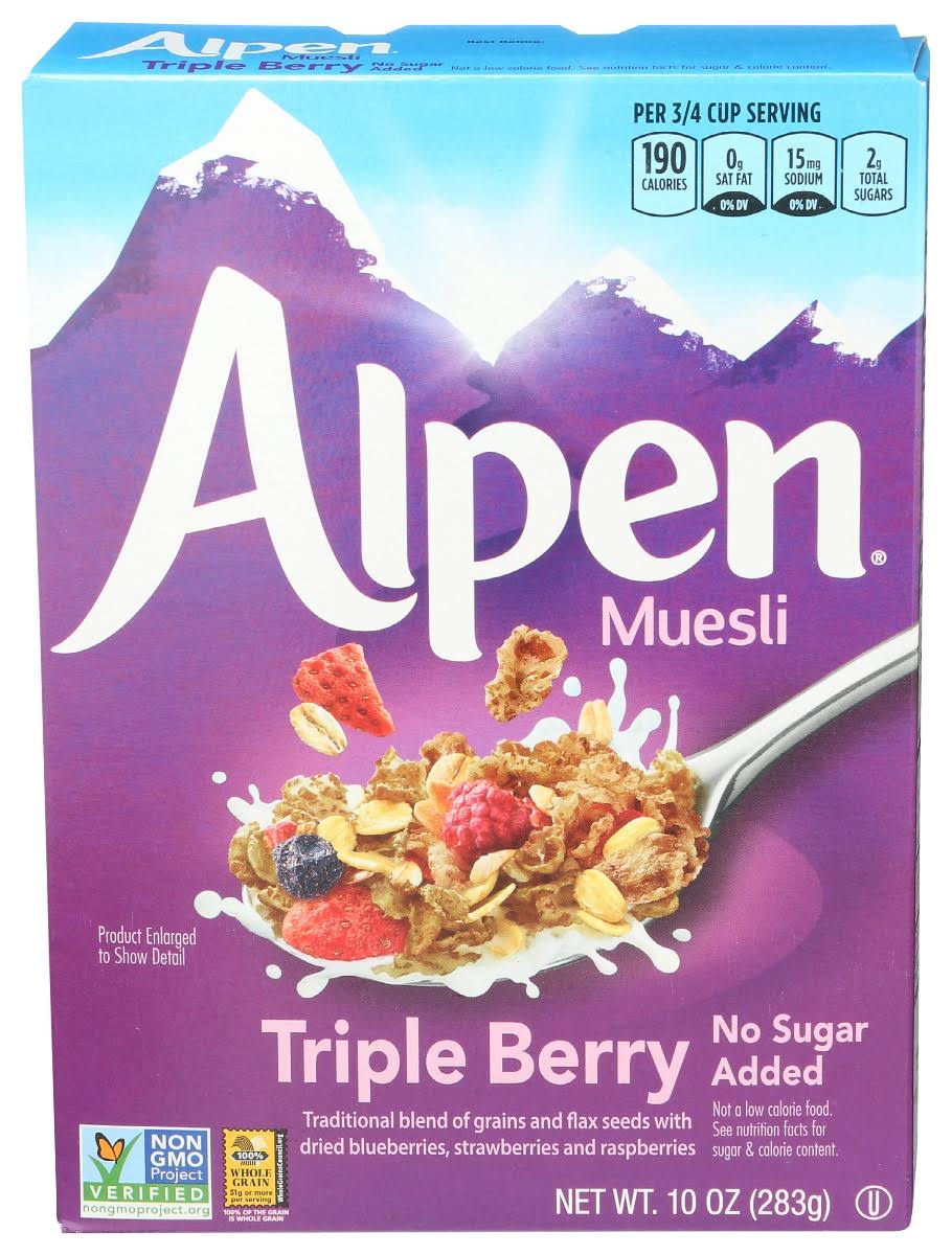 Alpen Muesli Triple Berry, No Sugar Added 10 oz - 10 Ounces - Organic Roots - Delivered by Mercato