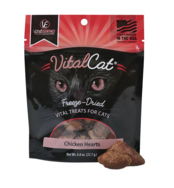 Vital Essentials Cat Treats Chicken Hearts 0.8Oz
